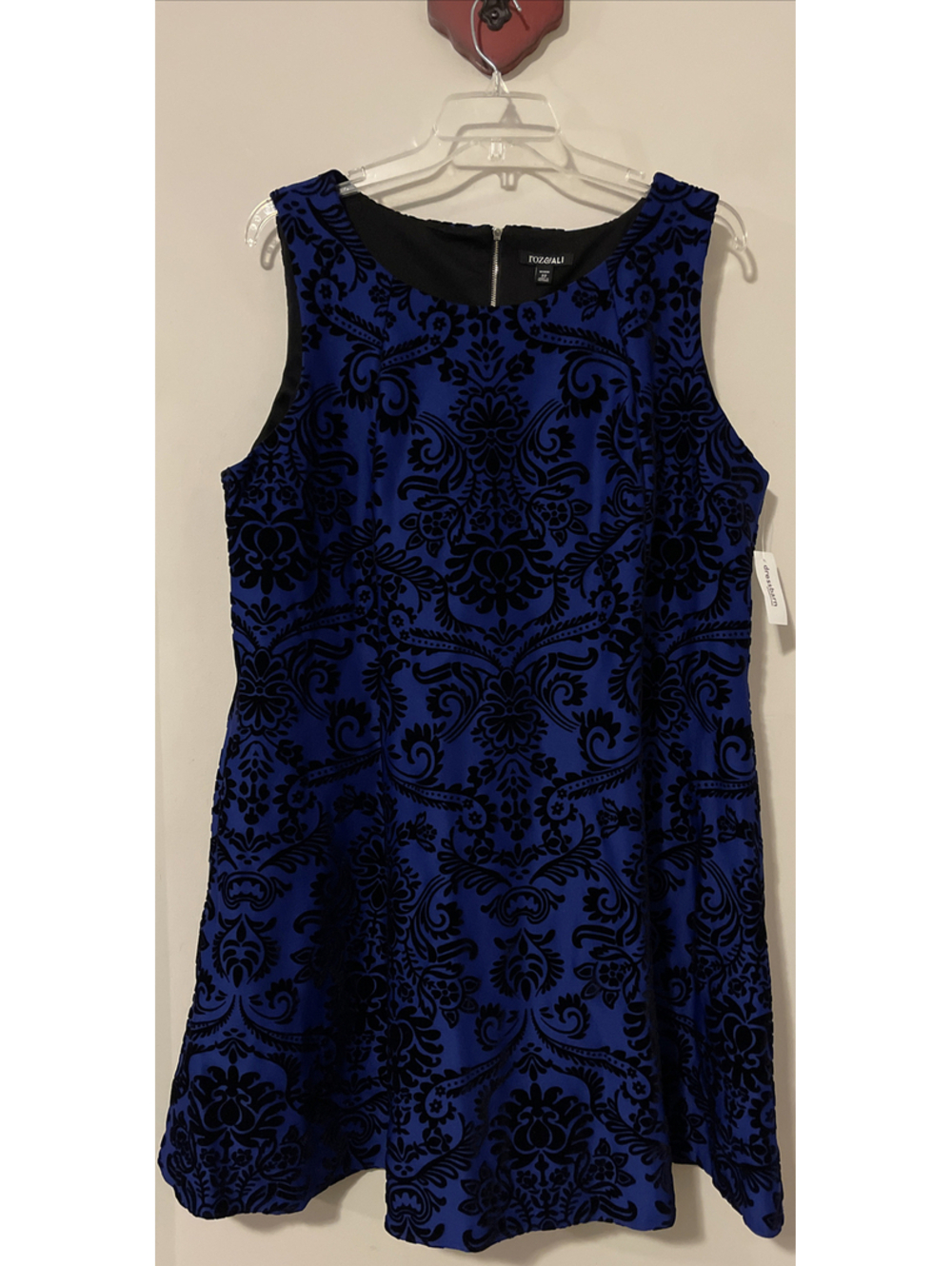 Roz Ali Womens Size 22 Indigo Knee Length Flare Sleeveless Dress NWT! M1190